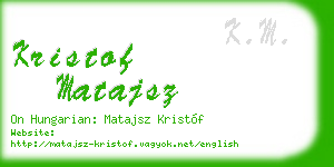 kristof matajsz business card